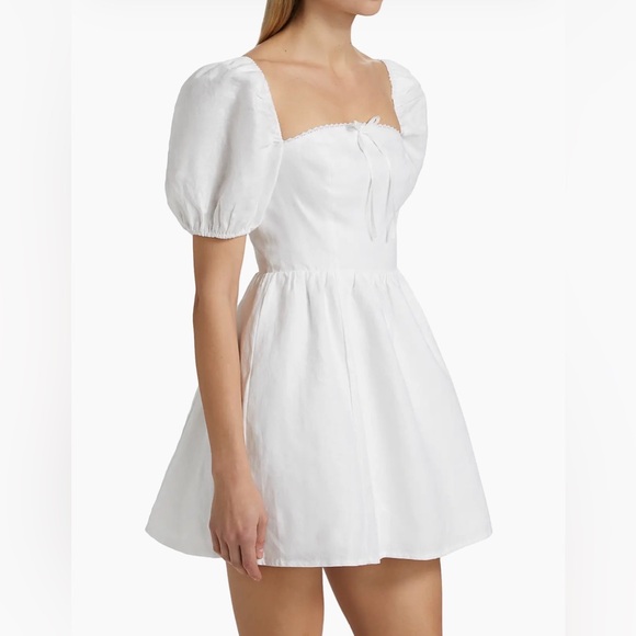 Reformation white puff sleeve mini dress size 2 - Picture 4 of 7